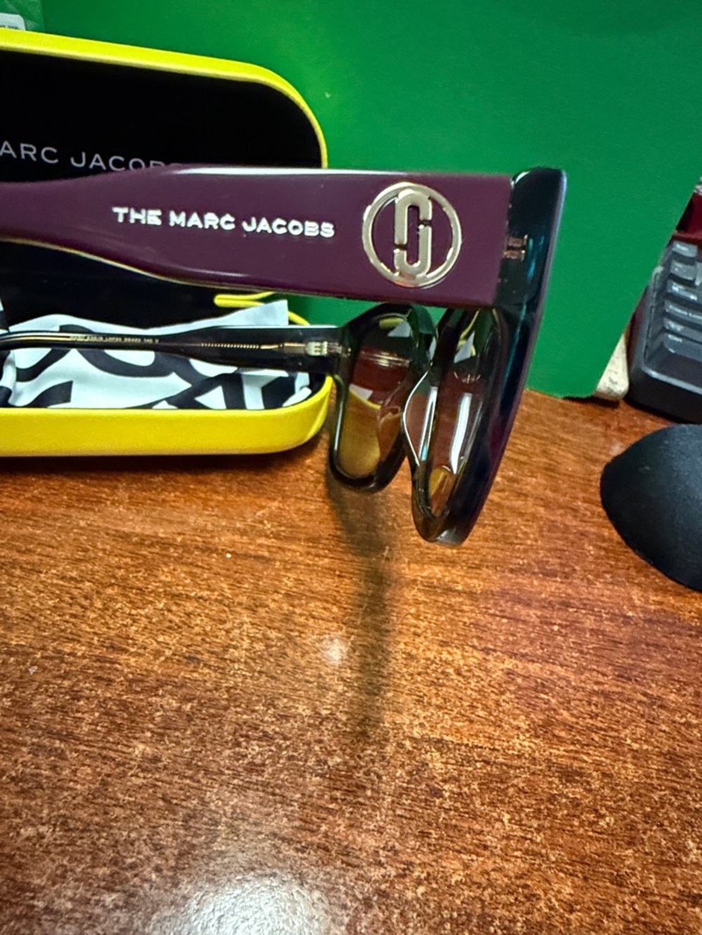 Marc Jacobs Women’s Burgundy Cat-Eye Sunglasses with Brown Lenses - Picture 2 of 3
